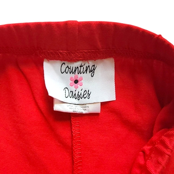 Toddler Girl Christmas Outfit Counting Daisies Dress Set Size 3T - Picture 9 of 11